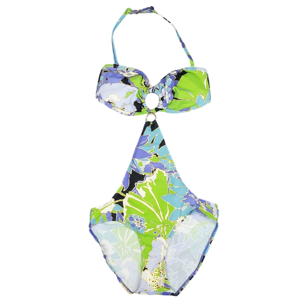 Vintage NWT Y2K Newport News One Piece Swimsuit 6 Tropical Neon